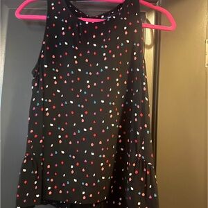 GAP Black Sleeveless Top with Colorful Dots
